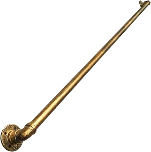 LQSYBHD Vintage Handrail for Stairs, Antique Brass Wrought Iron Handrail Banister Railings Wall Corridor Hand Rail Support Rod Complete Kit, Water Pipe Design Grab Bar(Size:2.6ft/800mm)