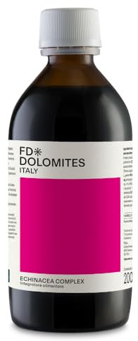 FD Dolomites Echinacea Complex Sciroppo - Integratore con Echinacea per le Difese Immunitarie, Vitamina C per il Sistema Immunitario, Pino e Timo per la Gola e Bronchi, 200ml, Vegetariano