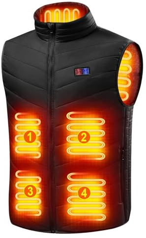 Feelcrag Thermal Vests for Men UK Short Sleeve,Mens Heated Gilet with Battery Pack with Multi Heating Zones Electric Jacket Heated Coat Body Warmer Heated Heated+Clothing