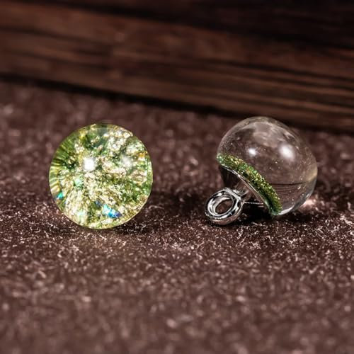 50 Stück Knöpfe 10mm Cheongsam Knöpfe Goldfolienknöpfe Hemdknöpfe Kunstharz Metallknöpfe Bastelknöpfe Mantelknöpfe Anzugknöpfe Dekorative Knöpfe für DIY Handwerk Kleidungsdekoration,Grün