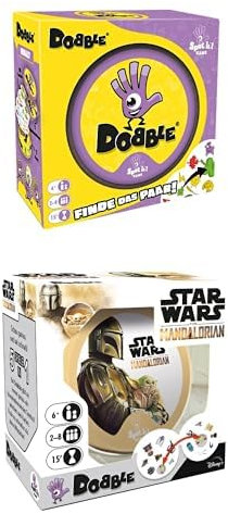 Zygomatic Dobble Classic + Dobble Star Wars, Reaktionsspiel für die ganze Familie, Eco-Sleeves, Familienspiel und Kartenspiel, 2-8 Spieler, Ab 6+ Jahren, 15 Minuten, Deutsch