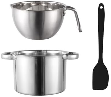 Set di pentole a doppia caldaia per fondere cioccolato, burro, cera, formaggio, caramello (2500 ml)