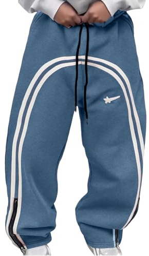 Pantaloni da jogging da uomo, estivi, casual, vestibilità rilassata, Aestethic, in tessuto, largo, dritto, in vita elasticizzata, per il tempo libero, comodi con coulisse e tasche, pantaloni cargo da