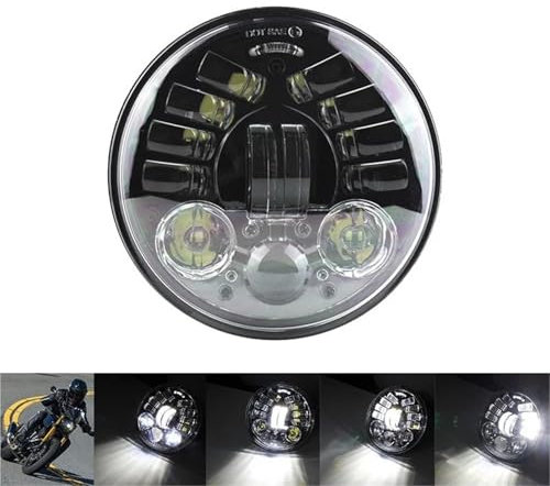 Fanale Proiettore Moto Per Triumph Per Street Triple Per Victory 2005-2017 5.75 Fari Adattivi Proiettore Moto Curva A LED 5 3/4' Proiettore LED Luce Guida Faro Anteriore