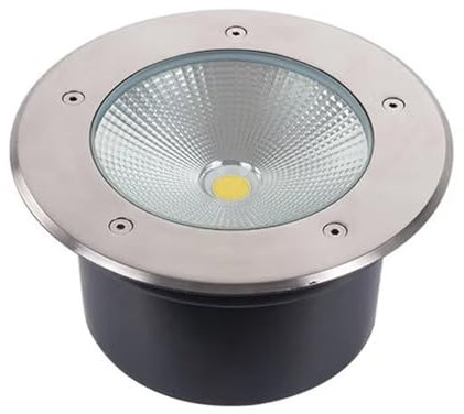 VSHENG Luces Empotradas Enterrada LED Lámpara De Paisaje IP66 Resistente Al Agua AC85-265V COB Luz Subterránea para Jardín Parque Sendero Exterior Foco Empotrable De Suelo(White,25W)