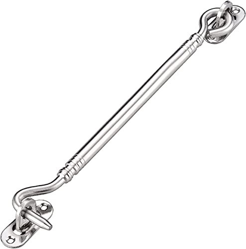 Serratura per porta scorrevole, serratura a chiavistello Chiusura for porta del fienile, gancio e occhiello in acciaio inossidabile spesso e robusto, ganci e occhielli for cabina(8 inches)