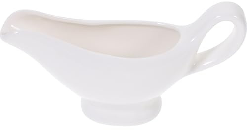 TOYANDONA Salsiera in Ceramica Bianca, Brocca Per Salsa Casalinga, Contenitore Per Condimenti Caldo e Freddo, Leggero e Portatile Per Cucina Quotidiana