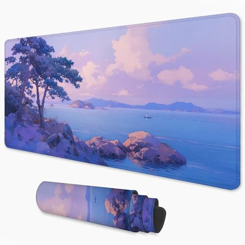 Alfombrilla Ratón Paisaje Mouse Pad 600x300 mm, Grande Alfombrilla Gaming Océano con Superficie Especial Que Mejora la Velocidad y la precisión, Mousepad Impermeable para Gamers, PC y Portátil 3Y-608