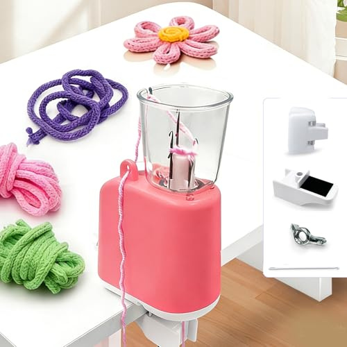 GAESHOW Strickmühle, Strickmaschine Elektrisch, Deko Schnur Strickliesel, Automatische Strickmaschine, DIY Häkelmaschine für Erwachsene, Anfänger (Rosa)