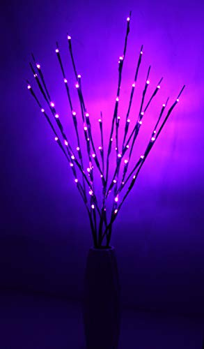 Fantasee LED-Lichterkette mit Zweigen, 76 cm, flexibel, für Zuhause, Geschäft, Fenster, Vasen, Tisch, Zimmer, 3 Stück Pruple