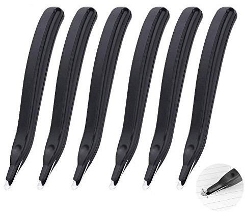 Professioneller magnetischer Heftklammerentferner, gummierte Heftklammerentferner, Klammerentferner, Werkzeug für Schule, Büro, Zuhause, Schwarz, 6 Stück