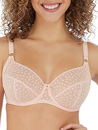 Freya Women's Starlight Underwire Side Support Bra Plunge, Semi-Sheer, Rosewater, 36F