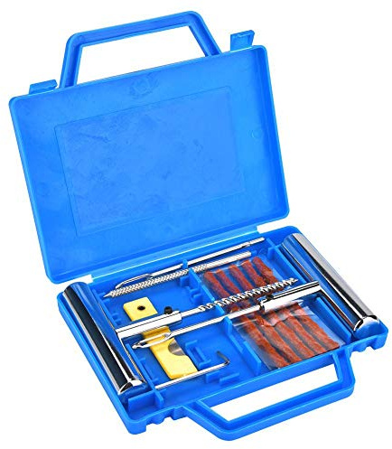 Nikou Kit Di Riparazione Pneumatici, 13 Pezzi Set Di Strumenti Di Riparazione Pneumatici Antiruggine Con Scatola Facile Da Trasportare Per Autoveicoli Per Motociclette
