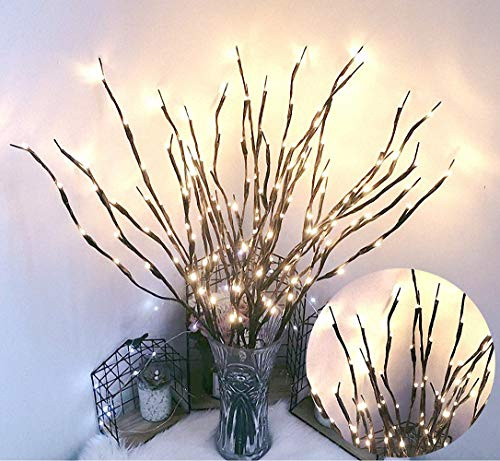 Ulalaza 6 Pack Twig Lamp Batteriebetriebene LED-beleuchtete Weidenzweige Vasenfüller Verwenden Sie für Weihnachten Home Party Dekoration Indoor Outdoor