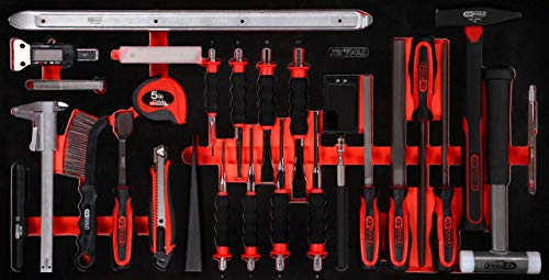 KS Tools 813.1036 Hammer- / Meißel- / und Messwerkzeug-Satz in Schaumstoffeinlage, 36-tlg