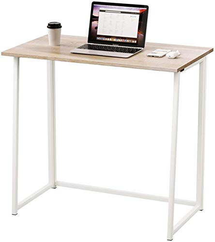 YOLEO faltbar Schreibtisch, Klapptisch Computertisch Bürotisch Arbeitstisch Basteltisch für Home Office (Eiche Farbe)