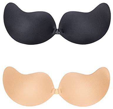 MELLIEX 2 Paia Reggiseno Adesivo Invisibile Push Up Donna Bra Reggiseni Adesivi Senza Spalline Riutilizzabile
