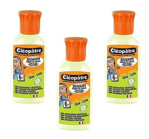 CLÉOPÂTRE Lot de 3 Colles végétale forte Biogum en 55 gr avec embout étendeur