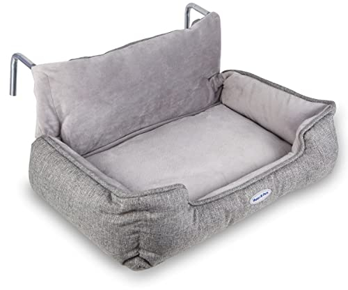 Happi N Pets Katzenbett für Heizungen, Kuschelige Katzenheizungsliege, Verstellbarer Haken für Verschiedene Heizungen, Katzenhängematte für Heizungen-Grau