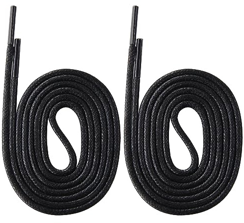 Yusimu Runda Vaxade Skolbälten, 2.5mm Tunn Bälte för Herr och Dam, Långvariga Bälte för Skolskor och Allformella Klädkor och Stövlar, Svart, 70cm - 2 Par