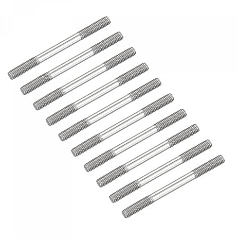 sourcing map Double Ended Stud Screws (M4 Thread 50mm Length) 20pcs, 304 Stainless Steel Dual Threaded Rod Bolts - for House Maintenance
