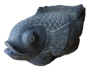 Wasserspeier Fisch aus Steinguss perfekt für den Garten die Terrasse oder den Vorgarten ist Frostfest Witterungsbeständig und Neu 15cm H, KA-BR-FIF-45