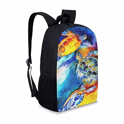 COEQINE Kids Backpack With Large Capacity Bookbag With Zipper School Bag for Teenage Student Backpack for 5-19 Years Old,Cute Turtle Pattern