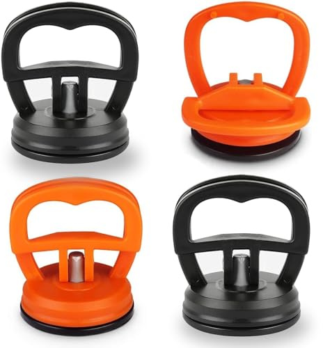 Voarge Dellen Saugnapf Abzieher Ausbau Werkzeug Mini Glassauger Saugheber Glasheber Klein Saugnapfhalter, Auto Body Dent Abzieher Ausbau Werkzeug (Schwarz+Orange）