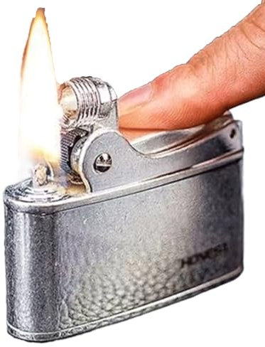 OLELY Mechero Queroseno Vintage, Encendedor de Gasolina Antiguo Reutilizable, Creativo y Fresco, Tipo Trinchera, Para Hombres, Papá, Esposo (Color: Bronce)