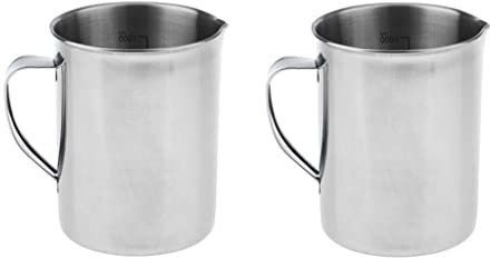 Colcolo 2X 500ml/1000ml Stainless Steel Large Measuring Cup Jug with Beer Cart