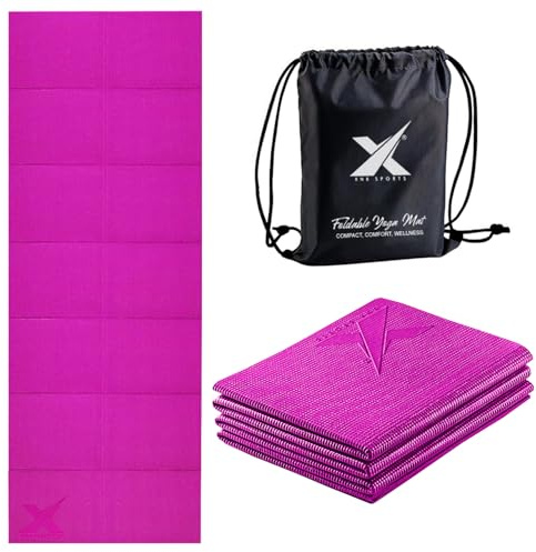 XN8 Sports Foldable Yoga Mat – Non-Slip, Eco-Friendly, Lightweight, Portable with Carrying Strap, Perfect for Home, Gym, and Travel Workouts, 72 Length