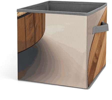 NWGHM Aufbewahrungskörbe für Gitarren, Holz, mit Doppelgriffen, Aufbewahrungswürfel, Organizer für Kleidung, faltbar, Schrank-Organizer, Aufbewahrungsbehälter für Regale, 27,7 cm
