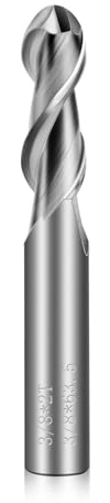 3/8 Carbide Ball Nose End Mills - 2 Flutes End Mill Bits, Tungsten Milling Bit CNC Cutting Tools for Stainless Steel, Forge Steel, Hardened Steel, Copper, Alloys & More
