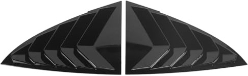 Kuuleyn Couvercle de volet de fenêtre latérale arrière, Accessoires de Voiture, Couvercle de volet de fenêtre arrière de Voiture persienne de fenêtre latérale Panneau décoratif (Glossy Black)