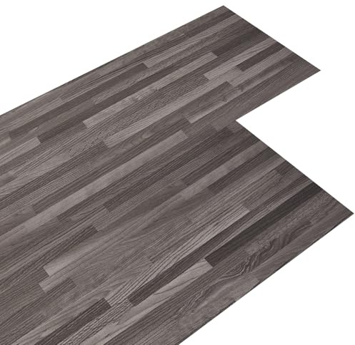 INMOZATA Selbstklebende Bodendielen, Linoleum, Bodenbelag mit grauem Holzeffekt, Bodenfliesen, selbstklebend, 2,0 mm dick, für Küche, Wohnzimmer und Badezimmer, Bodendielen (5,02 m², grauer Block), 36
