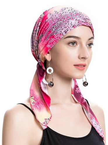 SONZECRLEE Chemo Kopfbedeckung Damen Sommer–Elastische Bandana & kopftuch mit Farbigen Mustern für Damen (12)