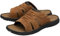 DUNLOP Mens Open Toe Leather Sandals - Tan - UK 9