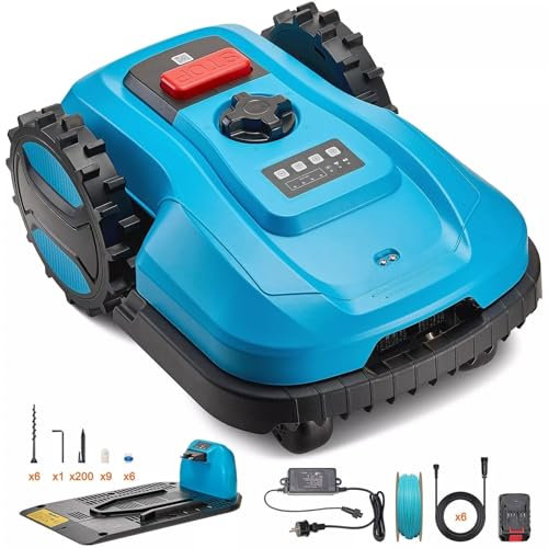 Robotic Lawn Mower for 500sqm Lawn 20V 4Ah Smart Grass Cutter with APP Control Automatic Mowing Quiet Operation Rain Sensor Efficient Lawn Care for Garden Yard Home Outdoor Use
