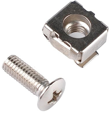 Anneome 20stücke Edelstahlschrauben Mit Käfigmuttern Und Unterlegscheiben Für Server-rack Und Schrank Silberfarben