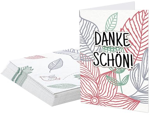 25x Geschenkanhänger Dankeschön Anhänger Mini Dankeskarten zum Geschenke Danksagungskarten Beschriften Handlettering edel exklusiv individuell, A7 Recyclingpapier Klappkarten