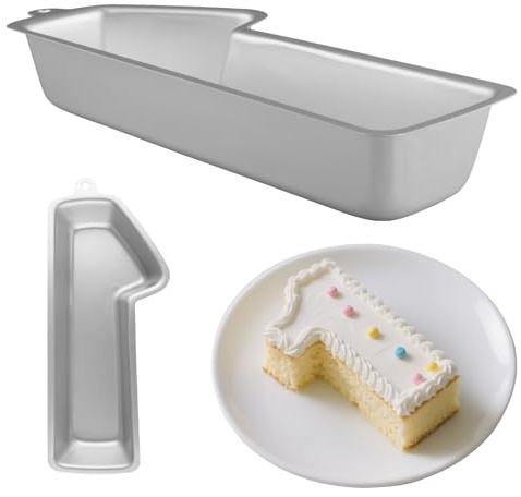 Doafoce Kuchenform Zahlen Große Backform Zahlen 1 3D Number Cake Zahlenbackform Anodisierte Aluminium Form Antihaftbeschichtung Backtool DIY Motivbackformen für Kuchen Geburtstag Party