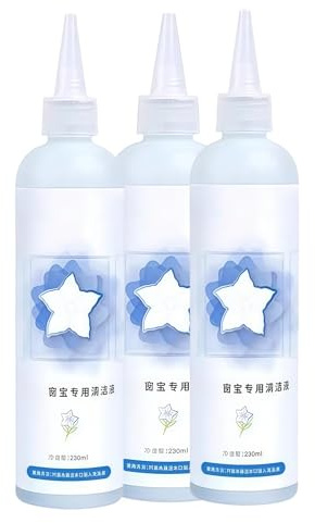 WQMEOR 1 à 5 flacons de nettoyant vitres de 230 ML, Compatible avec ECOVACS. Robot Lave-vitres parfumé Bleu Clair W1S, W1 Pro, W2 Pro, Liquide nettoyant spécial.(230ML 3pc)