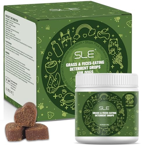 Gocce Integrative Digestive per Cani - Supporto Naturale alla Funzione Gastrointestinale, Argilla Curativa & Finocchio, Aiuta a Ridurre il Comportamento di Mangiare Erba e Feces 320g/160 pezzi