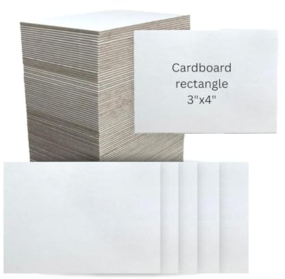 Premium White Cardboard Rectangles, 3x4 Inch, 1.5mm Thick Single-Sided, 50 Pack Chipboard Sheets ideal for drawing, painting, mounting, and various applications