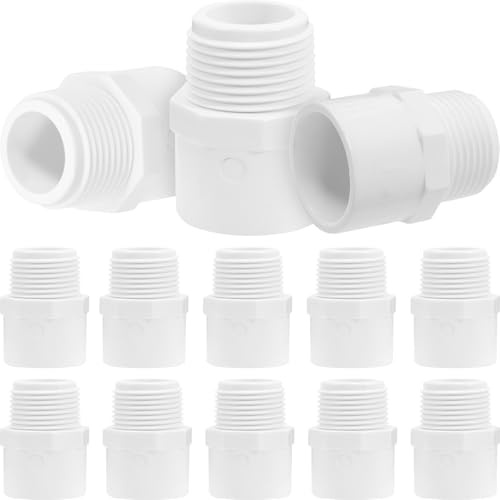 WOONEKY Raccordi in PVC per Tubi Acqua 25Mm Filettatura Maschio Npt Adattatori per Sistemi di Irrigazione Esterni e Piscine Confezione da 20 Pezzi Resistenti e Leggeri per Uso Idraulico