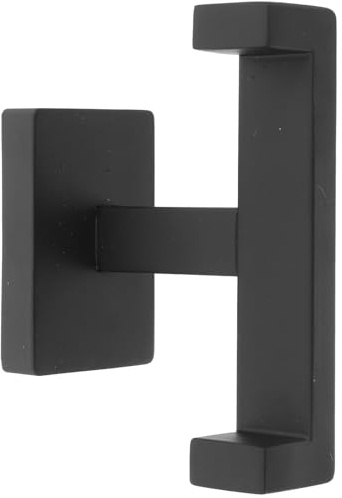 FIXOSHEE Gancio Appendini in Acciaio Inox 304 Nero Doppio Design Quadrato per Soggiorno e Camera, Portasciugamani e Porta Cappelli Resistente e Facile da Installare