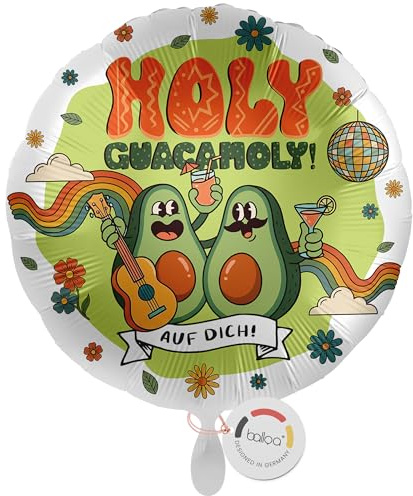 Balloa Folieballong, XXL, Holy, guacamoly, avokado, rolig present till födelsedag eller klarat test, festdekoration, Fiesta, fest, heliumballong, gratulationer, fest, dekoration för vänner, familj, 53