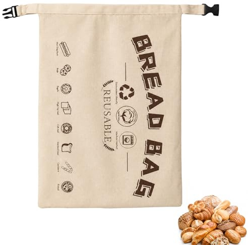 BrKern Bienenwachs Brotbeutel, Wiederverwendbare Brotbeutel, Natürliche Bienenwachs Beschichtete Baumwoll Aufbewahrungsbeutel für Brot und Backwaren, um Frisch zu Bleiben(32cm×43cm)