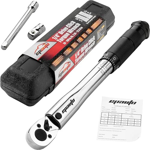 EPAUTO 1/4-Inch Drive Click Torque Wrench 20~200 in./lb. 2.26~22.6 N/m | 1/4-Inch (20-200 in.-lb. / 2.26 ~ 22.6 Nm)