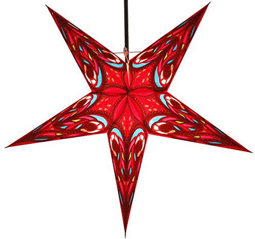 GURU SHOP Faltbarer Advents Leucht Papierstern, Weihnachtsstern 60 cm - Calu